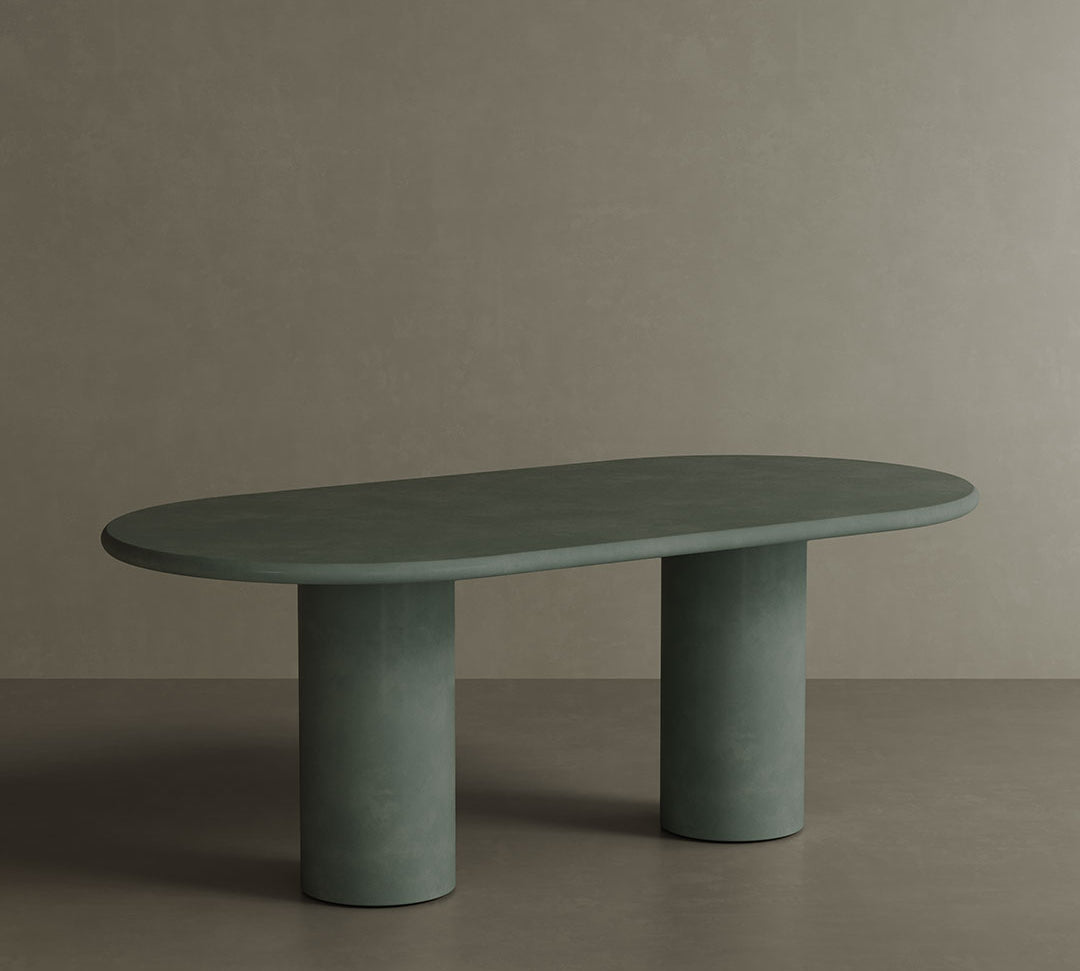 Reine Green Outdoor Indoor Microskin Dining Table