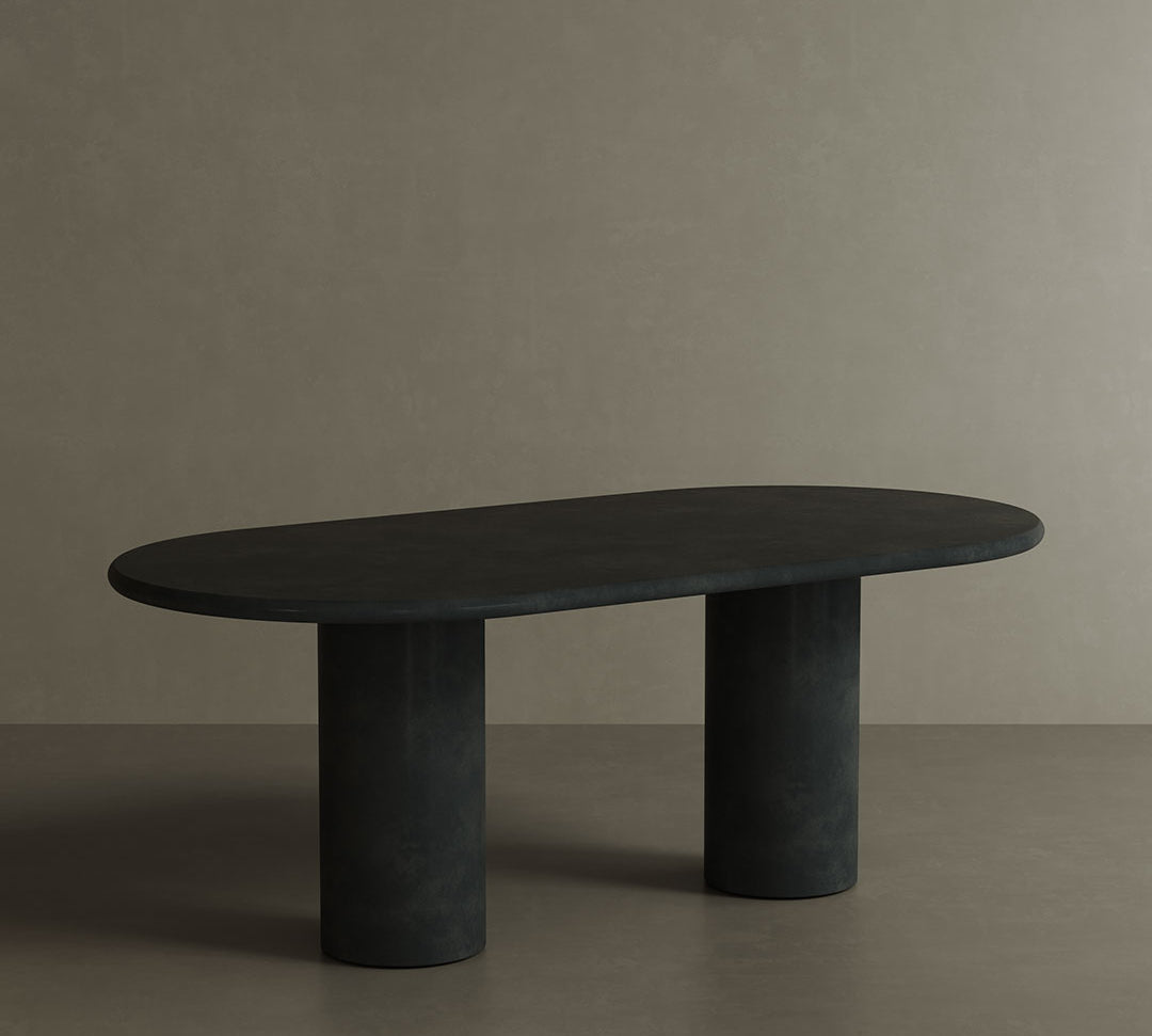 Reine Black Outdoor Indoor Microskin Dining Table