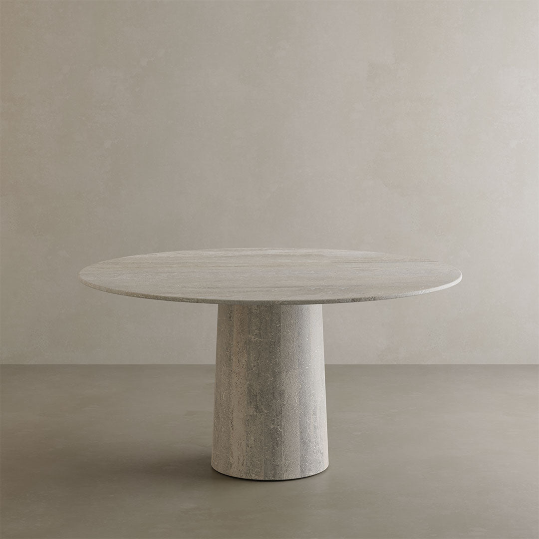 Santo white travertine table 140cm
