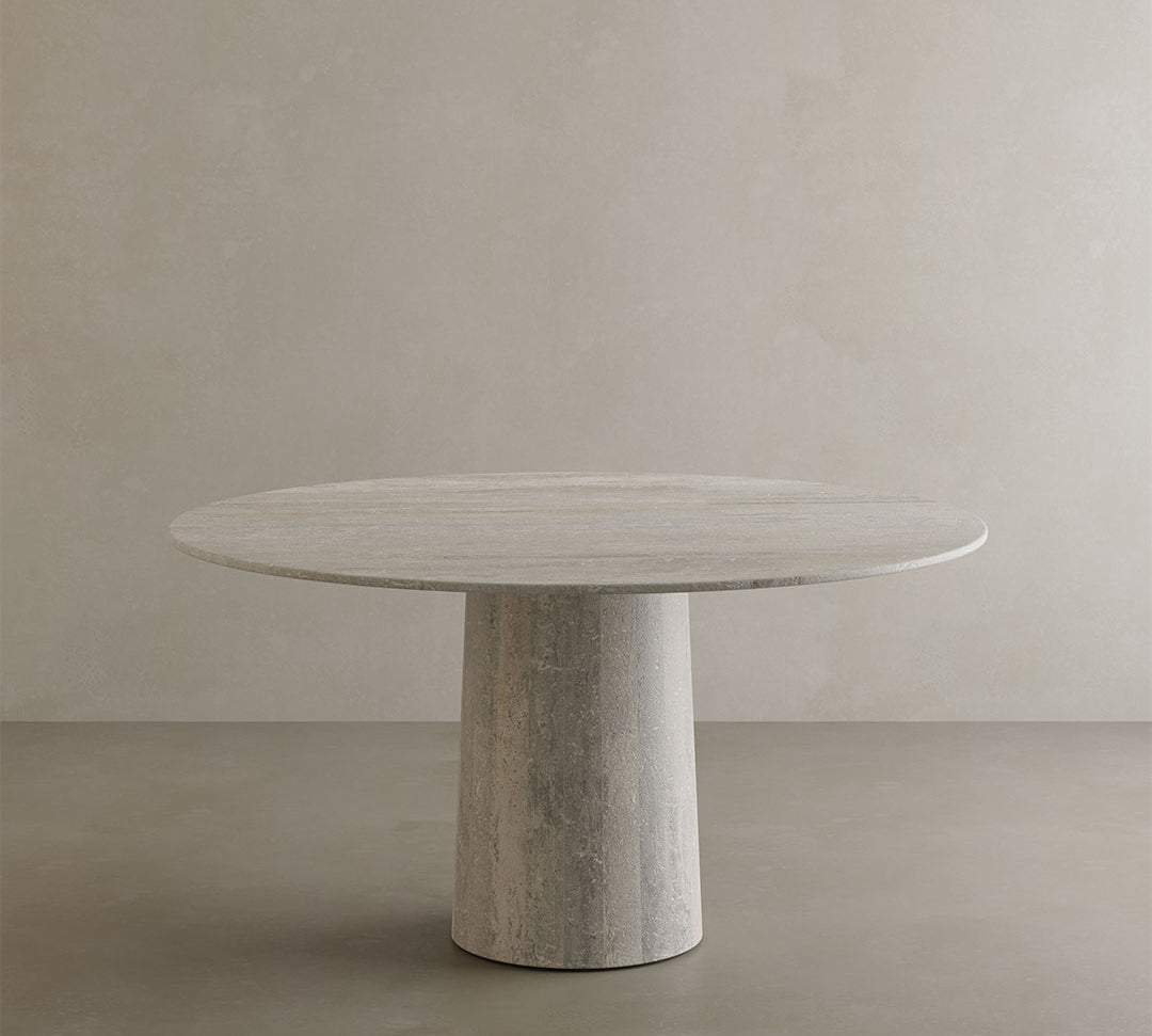 Santo white travertine table 140cm