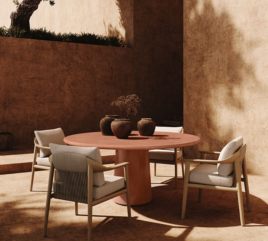 Santo Clay Microskin Dining Table and N1 Light Dining Chairs